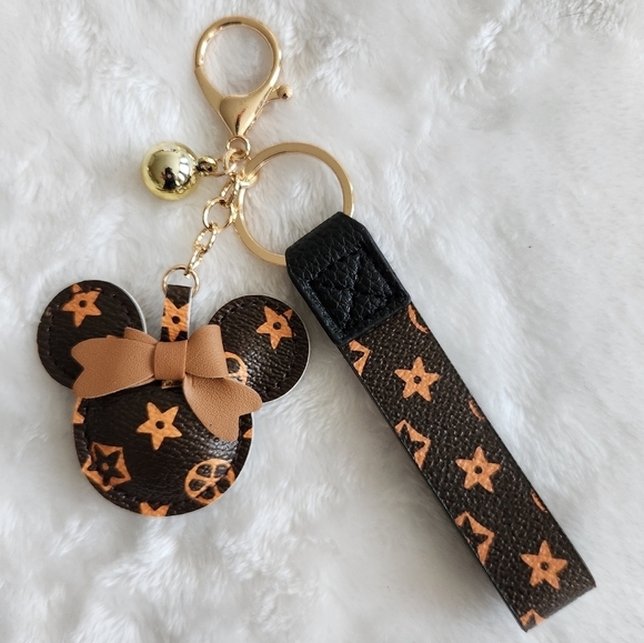 Accessories - Brown and Gold Mickey Mouse Keychain Bag Charm